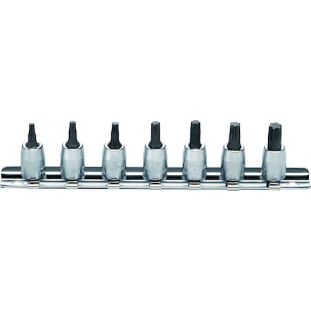Ko-Ken Socket set TORX T10-T40 150mm 7 pieces 1/4 Sq. Drive RS2025/7-L28